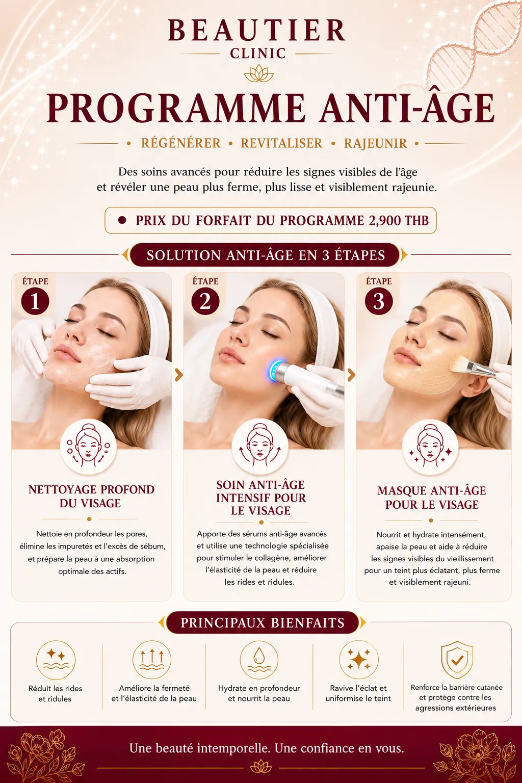 Anti-Aging Program — Un programme visage complet organisé en trois étapes.