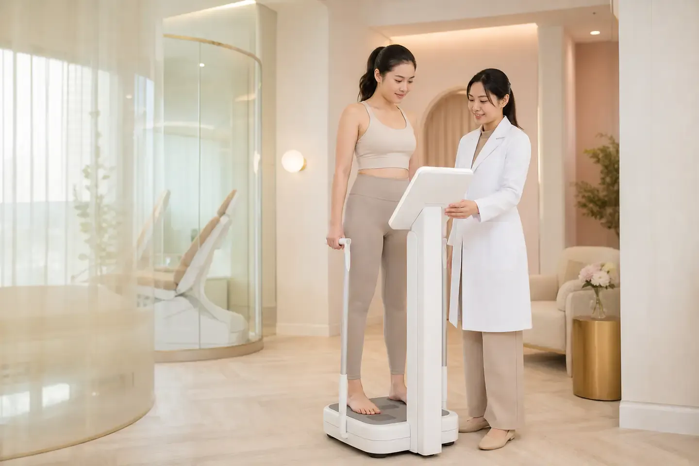 ผู้หญิงไทยรับการประเมิน BMI และองค์ประกอบร่างกายกับบุคลากรทางการแพทย์
